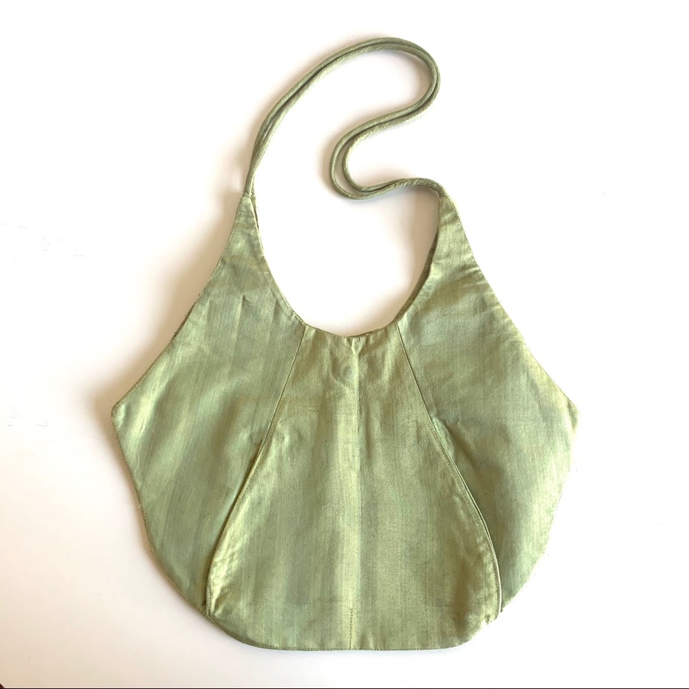 OLD SHANGHAI Chartreuse / spring green silky sack purse Shoulder bag